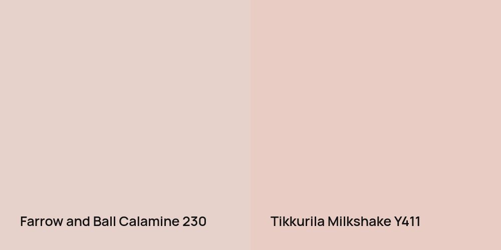 Farrow and Ball Calamine vs. Tikkurila Milkshake