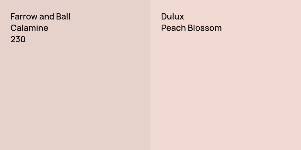 Farrow and Ball Calamine vs. Dulux Peach Blossom