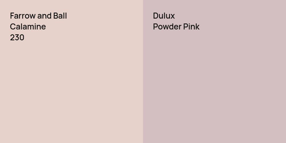 Farrow and Ball Calamine vs. Dulux Powder Pink