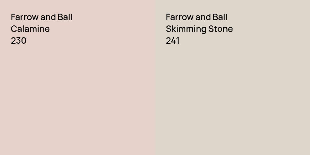 Farrow and Ball Calamine vs. Farrow and Ball Skimming Stone