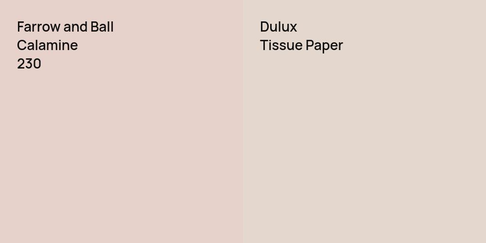 Farrow and Ball Calamine vs. Dulux Tissue Paper