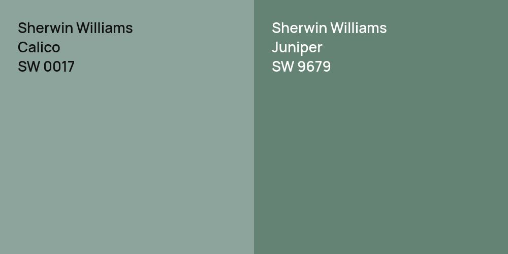 Sherwin Williams Calico vs. Sherwin Williams Juniper