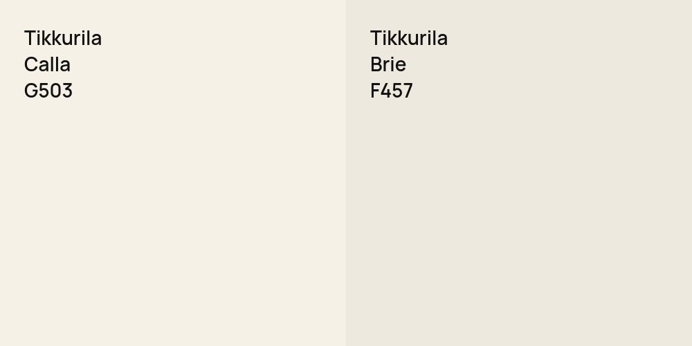 Tikkurila Calla vs. Tikkurila Brie