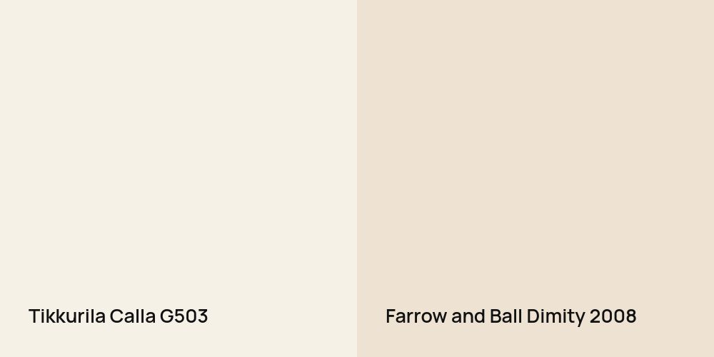 Tikkurila Calla vs. Farrow and Ball Dimity