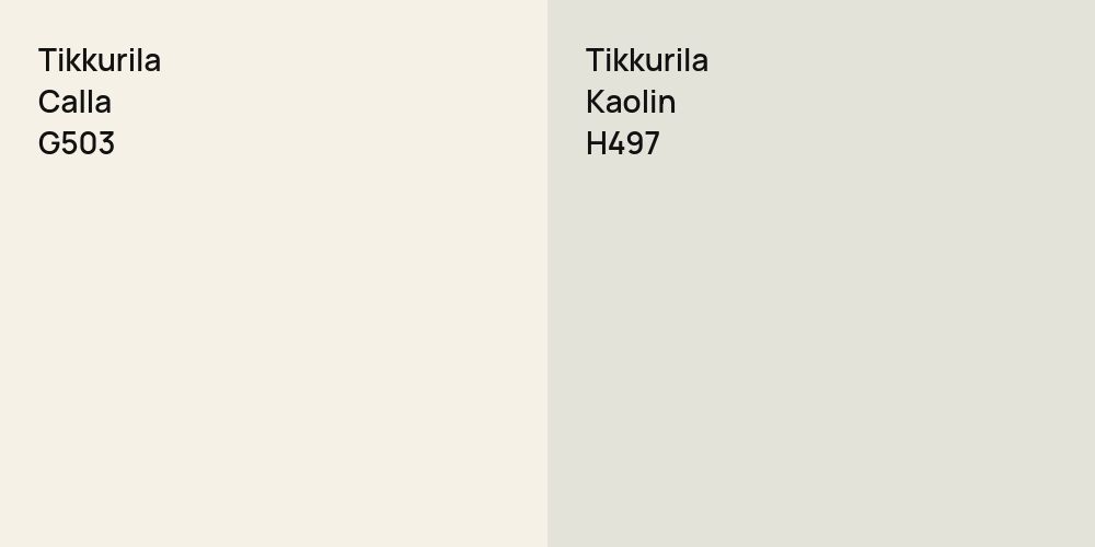 Tikkurila Calla vs. Tikkurila Kaolin