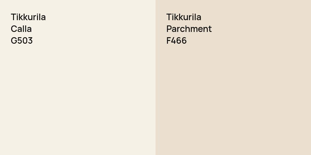 Tikkurila Calla vs. Tikkurila Parchment