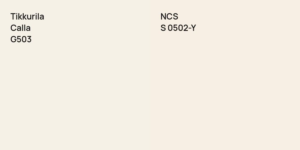 Tikkurila Calla vs. NCS S 0502-Y