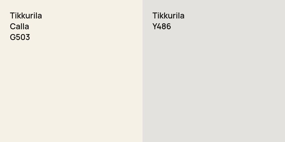 Tikkurila Calla vs. Tikkurila Y486