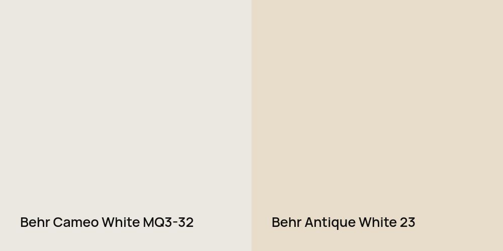 Behr Cameo White vs. Behr Antique White