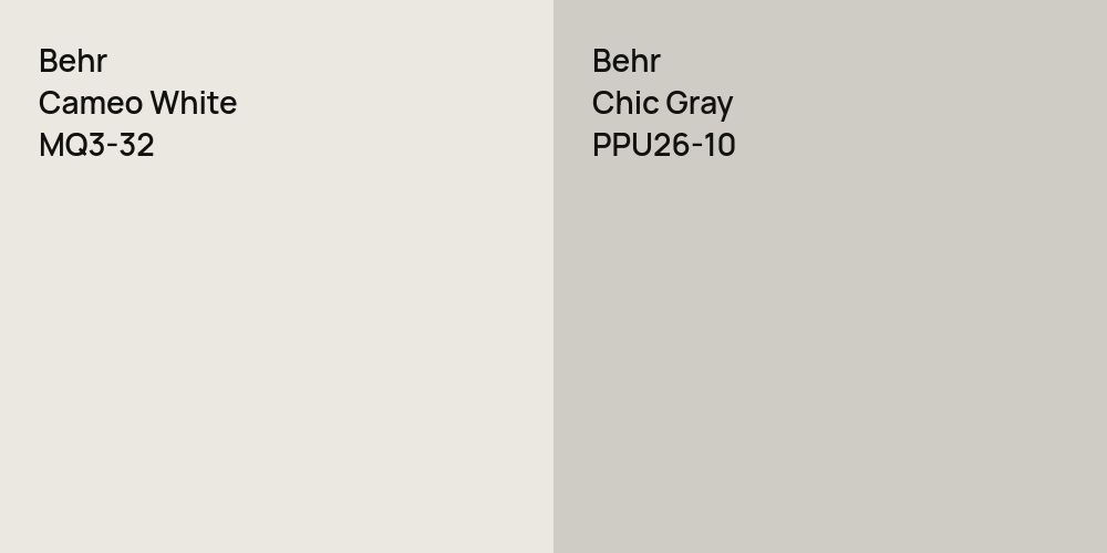 Behr Cameo White vs. Behr Chic Gray