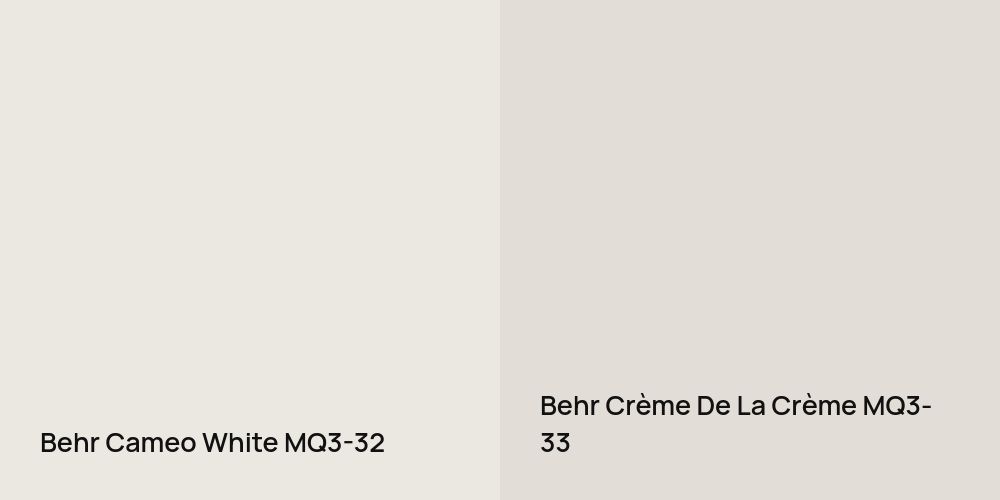 Behr Cameo White vs. Behr Crème De La Crème