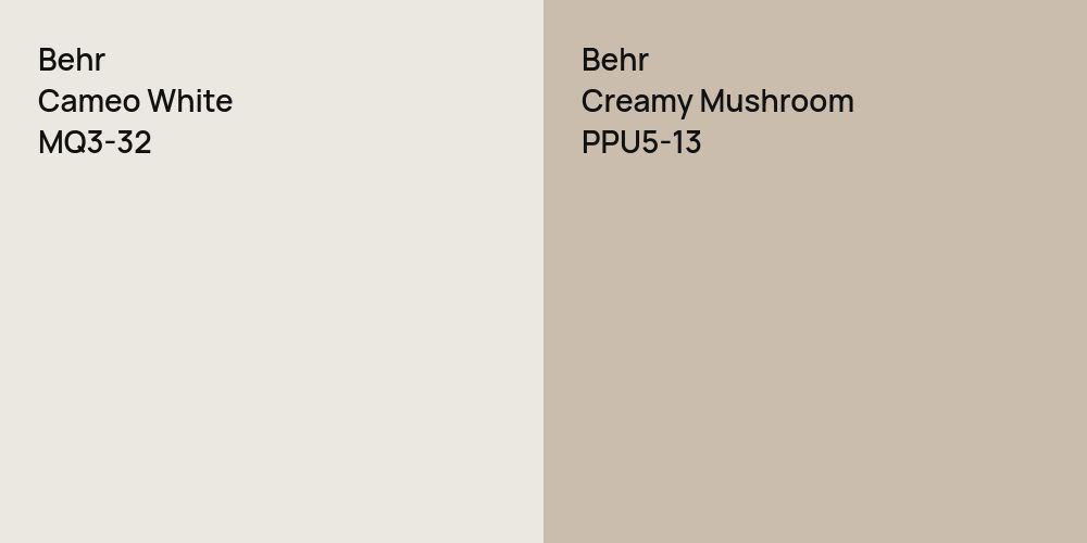 Behr Cameo White vs. Behr Creamy Mushroom