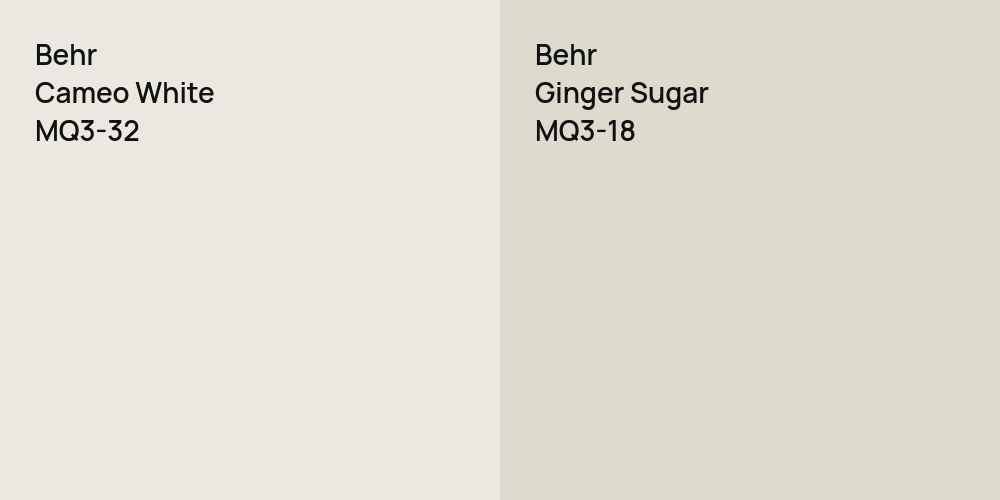 Behr Cameo White vs. Behr Ginger Sugar