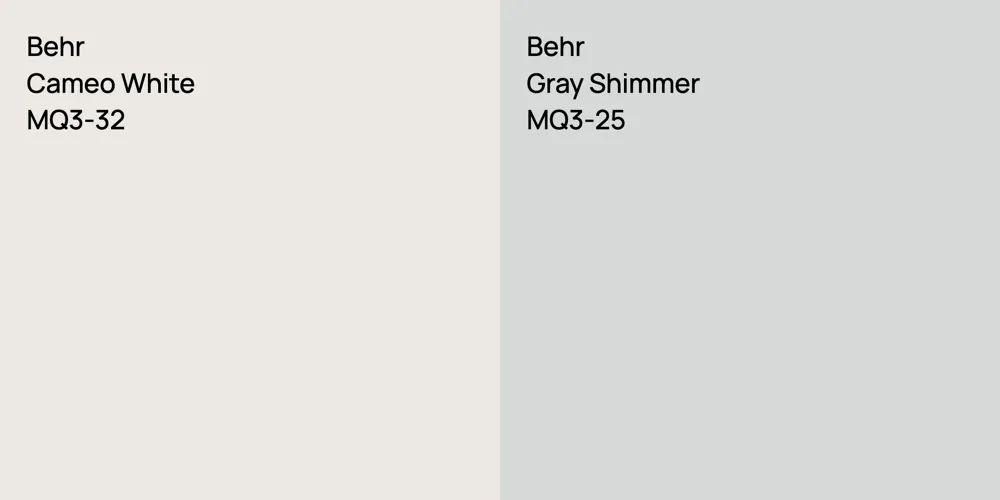 Behr Cameo White vs. Behr Gray Shimmer