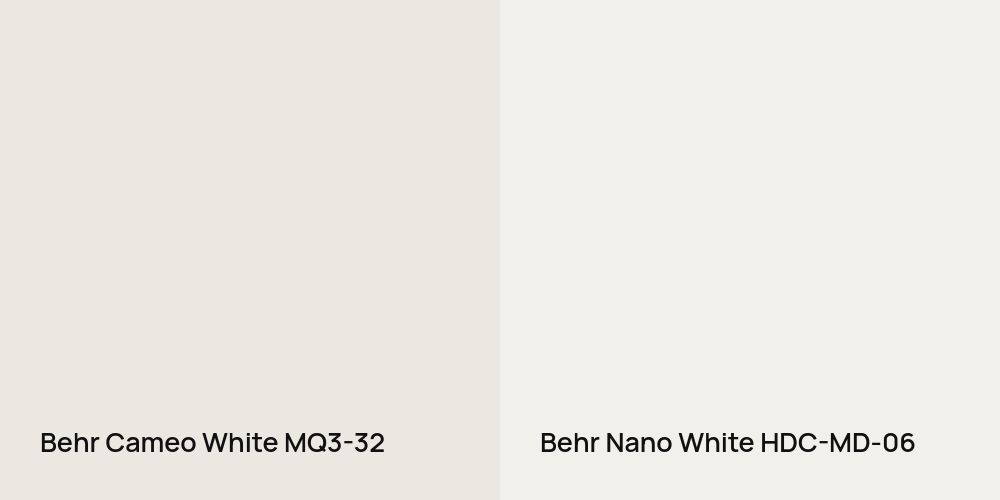 Behr Cameo White vs. Behr Nano White