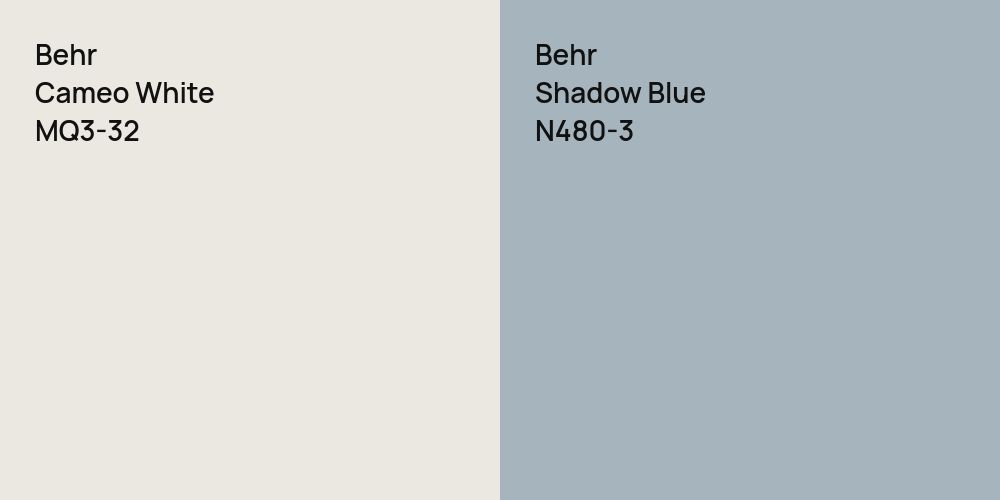 Behr Cameo White vs. Behr Shadow Blue