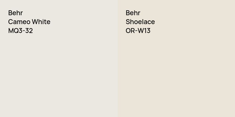 Behr Cameo White vs. Behr Shoelace