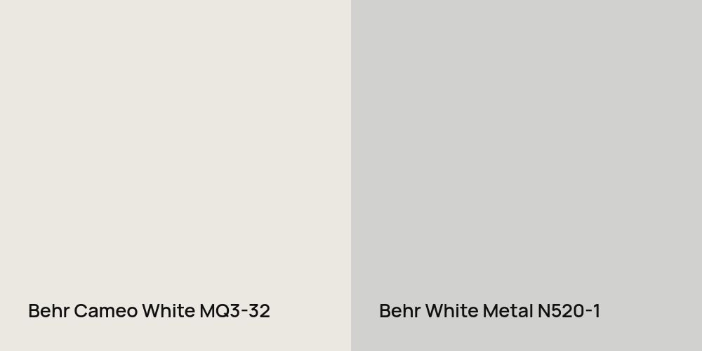 Behr Cameo White vs. Behr White Metal