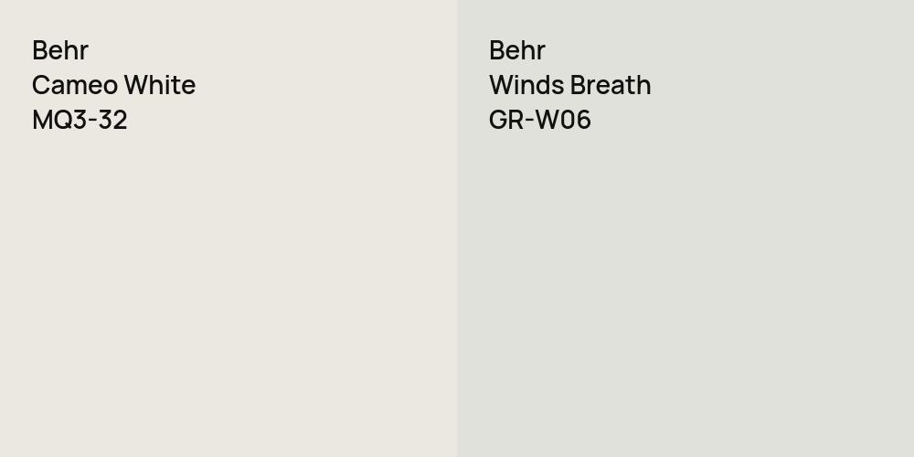 Behr Cameo White vs. Behr Winds Breath