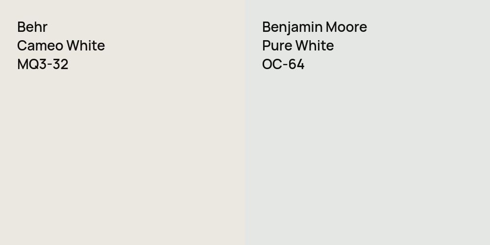 Behr Cameo White vs. Benjamin Moore Pure White