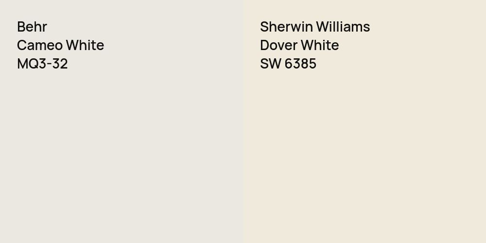 Behr Cameo White vs. Sherwin Williams Dover White