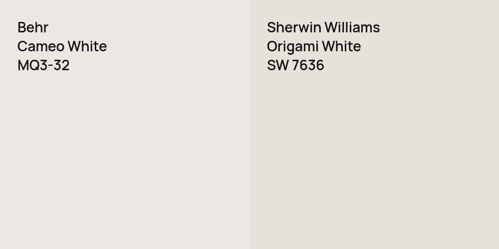 Behr Cameo White vs. Sherwin Williams Origami White