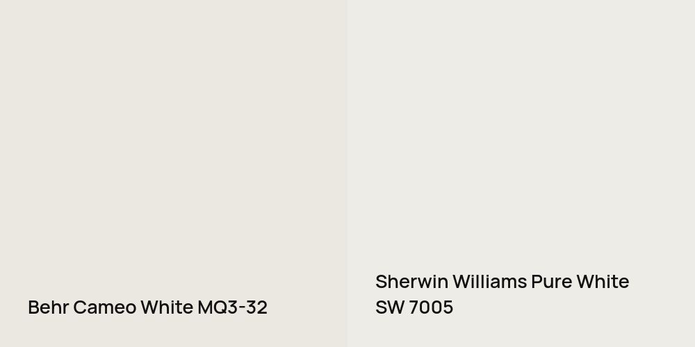 Behr Cameo White vs. Sherwin Williams Pure White