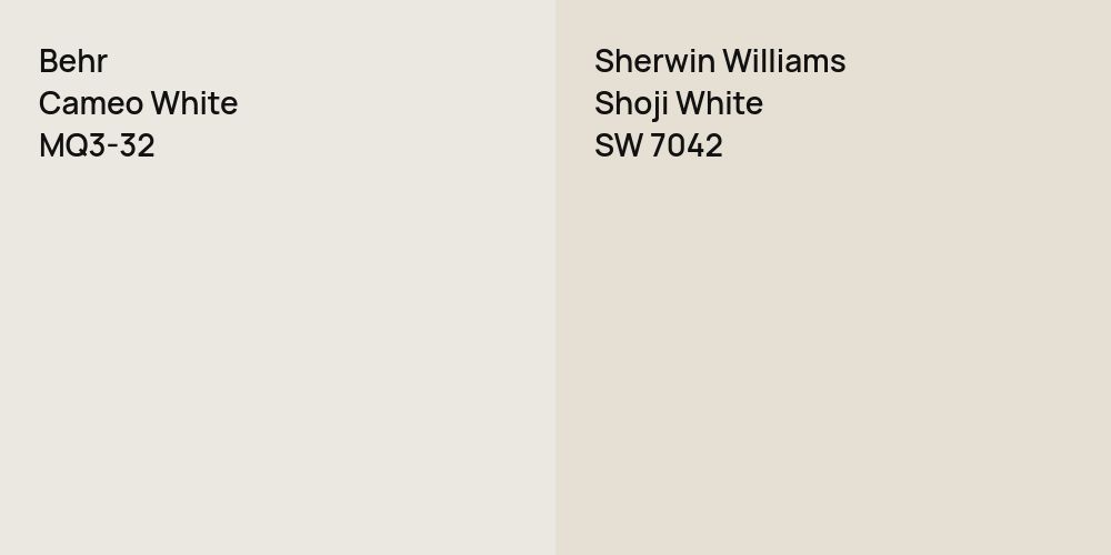 Behr Cameo White vs. Sherwin Williams Shoji White