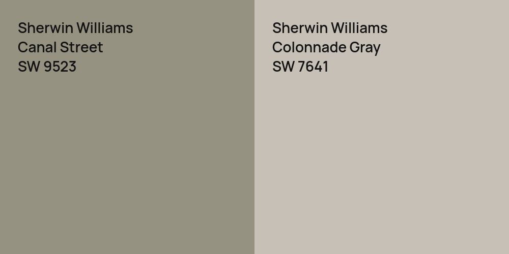 Sherwin Williams Canal Street vs. Sherwin Williams Colonnade Gray