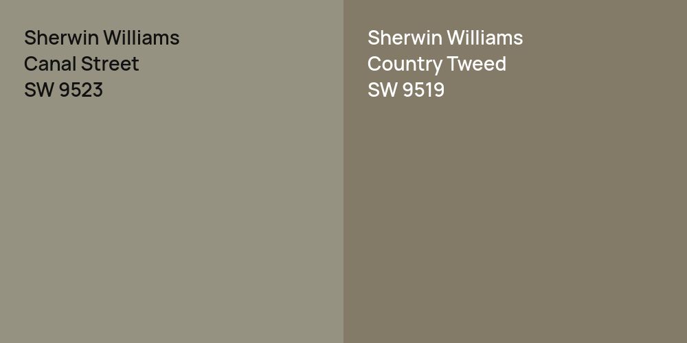 Sherwin Williams Canal Street vs. Sherwin Williams Country Tweed