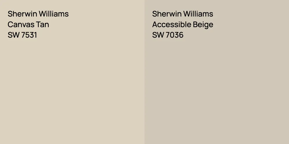 Sherwin Williams Canvas Tan vs. Sherwin Williams Accessible Beige