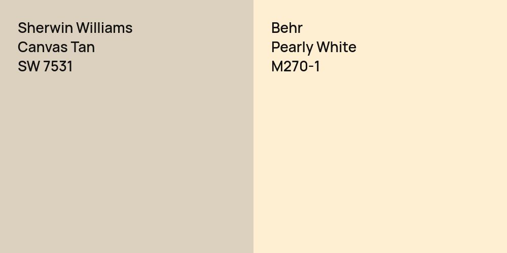 Sherwin Williams Canvas Tan vs. Behr Pearly White