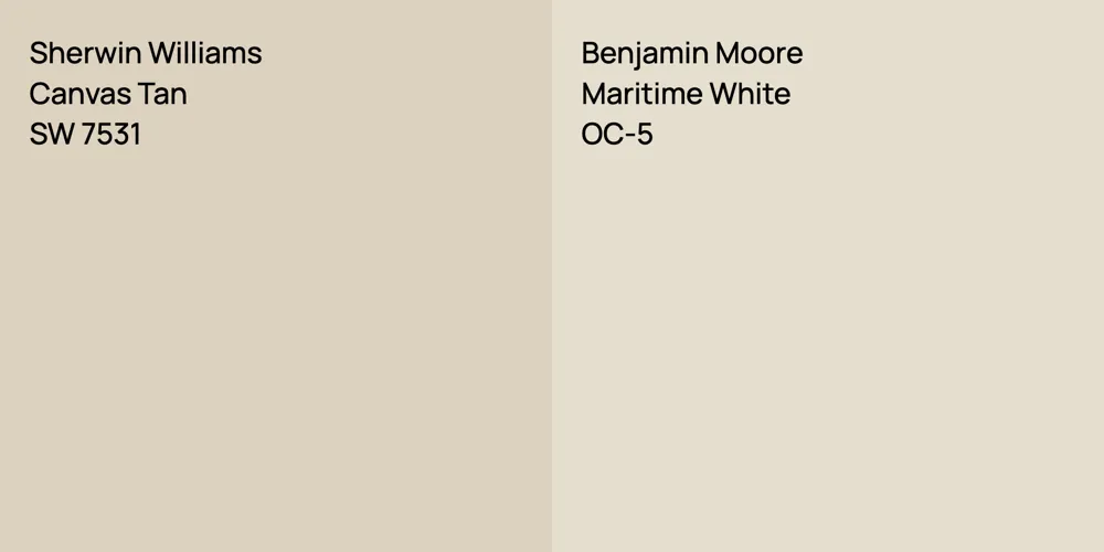 Sherwin Williams Canvas Tan vs. Benjamin Moore Maritime White