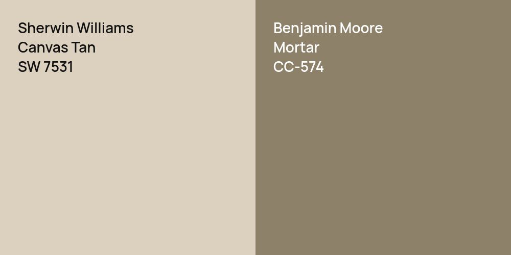 Sherwin Williams Canvas Tan vs. Benjamin Moore Mortar