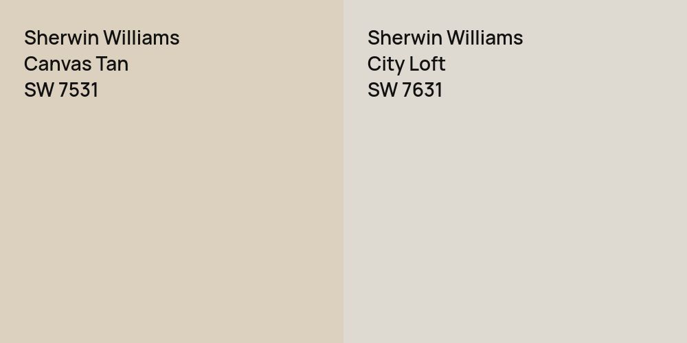 Sherwin Williams Canvas Tan vs. Sherwin Williams City Loft