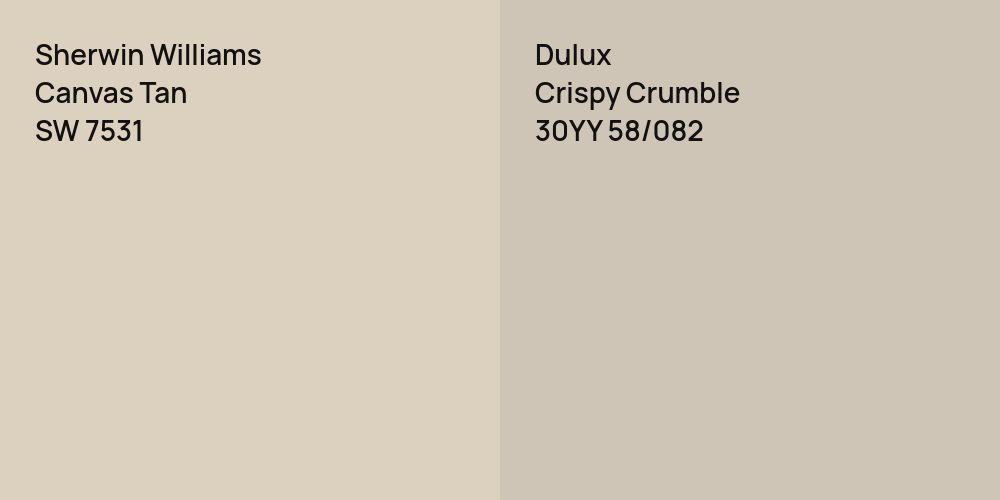 Sherwin Williams Canvas Tan vs. Dulux Crispy Crumble