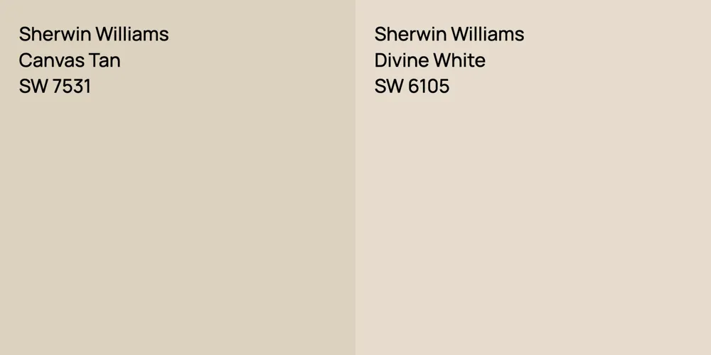 Sherwin Williams Canvas Tan vs. Sherwin Williams Divine White