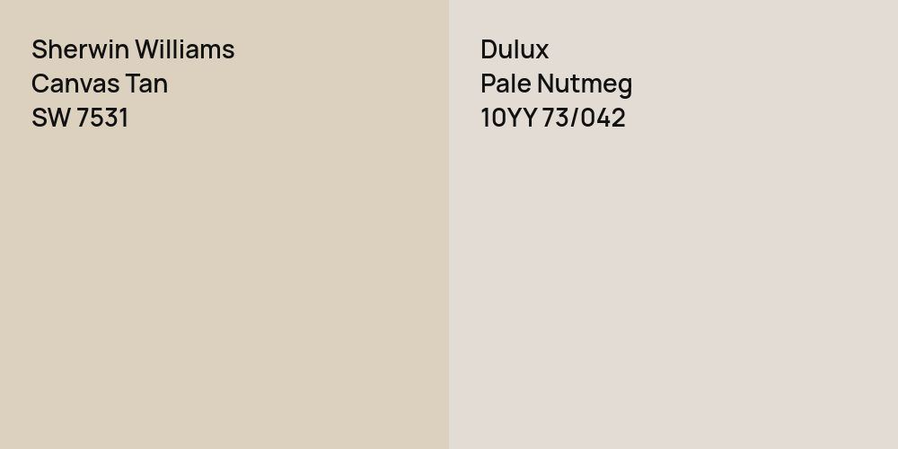 Sherwin Williams Canvas Tan vs. Dulux Pale Nutmeg