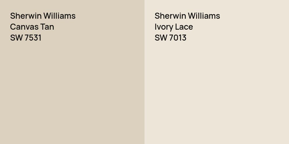 Sherwin Williams Canvas Tan vs. Sherwin Williams Ivory Lace