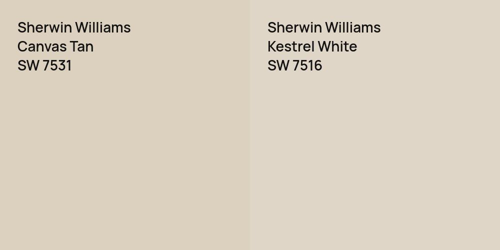 Sherwin Williams Canvas Tan vs. Sherwin Williams Kestrel White