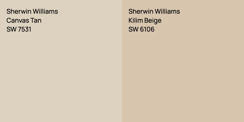 Sherwin Williams Canvas Tan vs. Sherwin Williams Kilim Beige