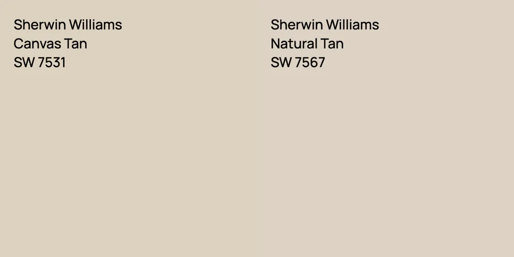 Sherwin Williams Canvas Tan vs. Sherwin Williams Natural Tan