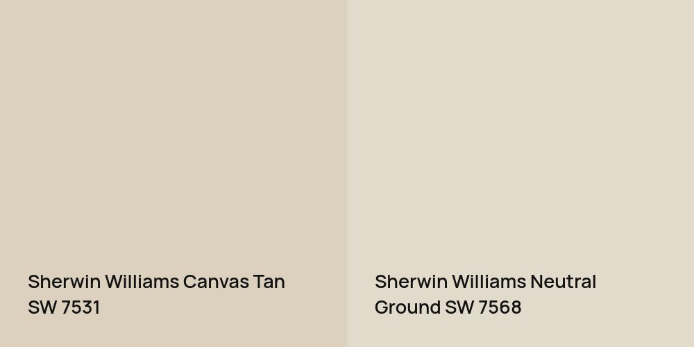 Sherwin Williams Canvas Tan vs. Sherwin Williams Neutral Ground