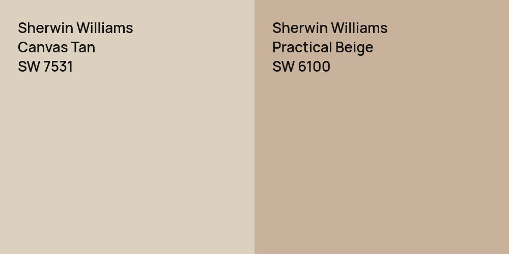 Sherwin Williams Canvas Tan vs. Sherwin Williams Practical Beige