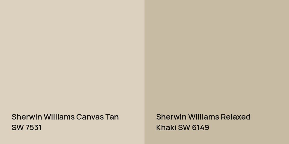 Sherwin Williams Canvas Tan vs. Sherwin Williams Relaxed Khaki