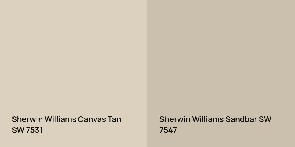 Sherwin Williams Canvas Tan vs. Sherwin Williams Sandbar