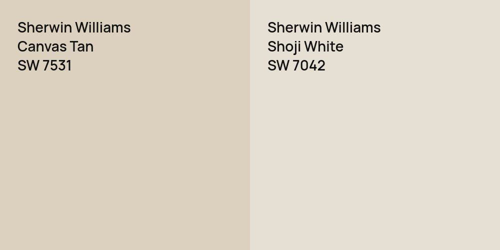 Sherwin Williams Canvas Tan vs. Sherwin Williams Shoji White