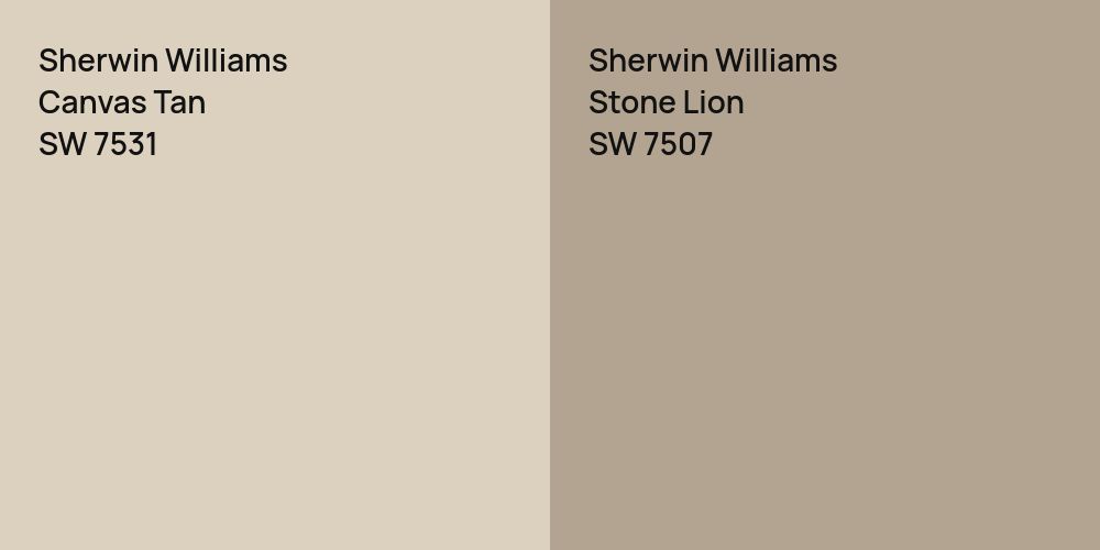 Sherwin Williams Canvas Tan vs. Sherwin Williams Stone Lion