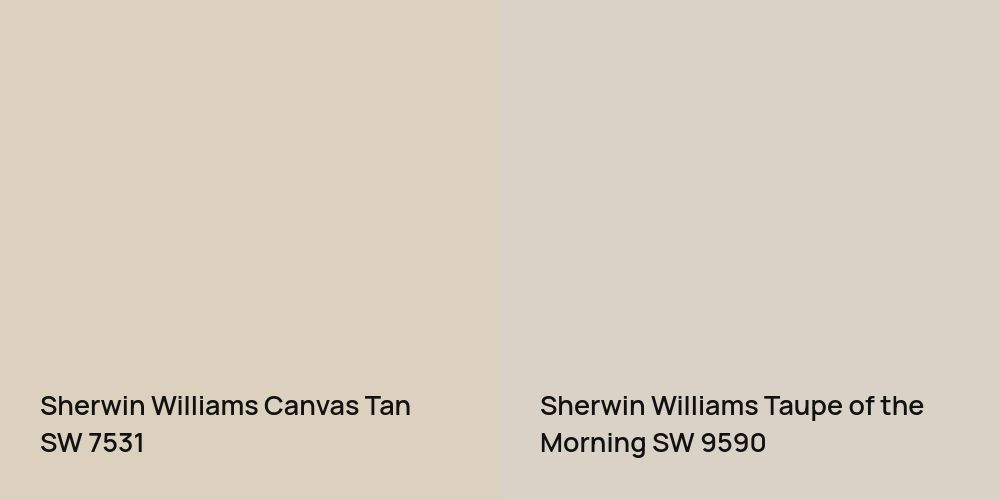 Sherwin Williams Canvas Tan vs. Sherwin Williams Taupe of the Morning