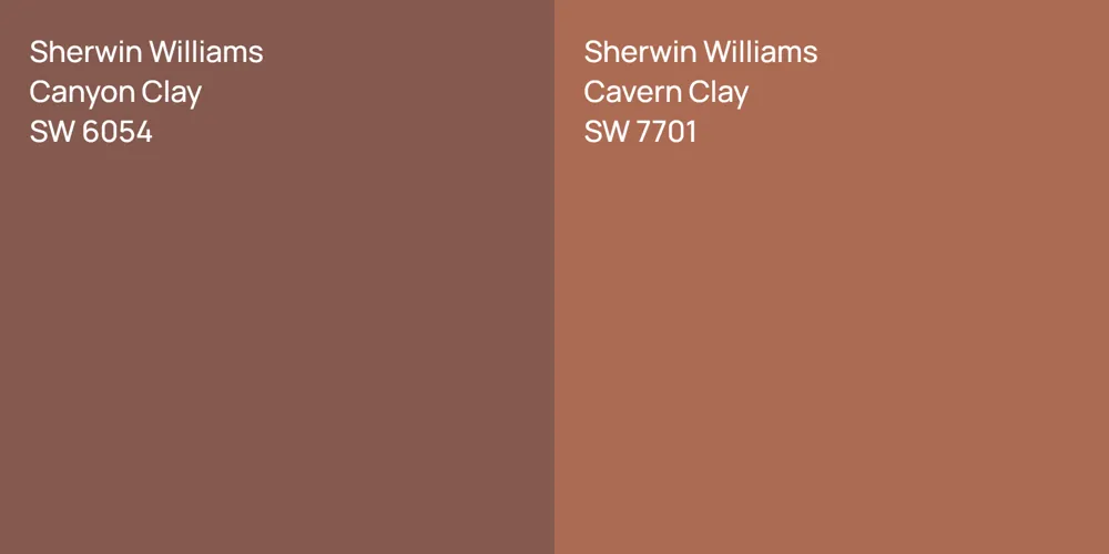 Sherwin Williams Canyon Clay vs. Sherwin Williams Cavern Clay